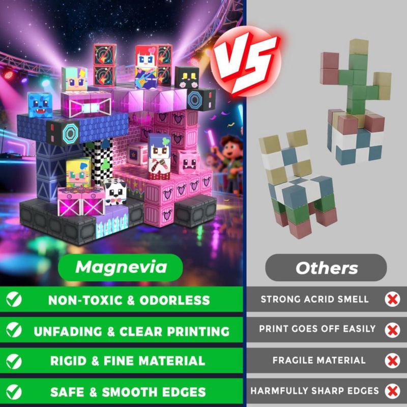 Bloques magnéticos Magnevia 150 piezas – juguete STEM Montessori