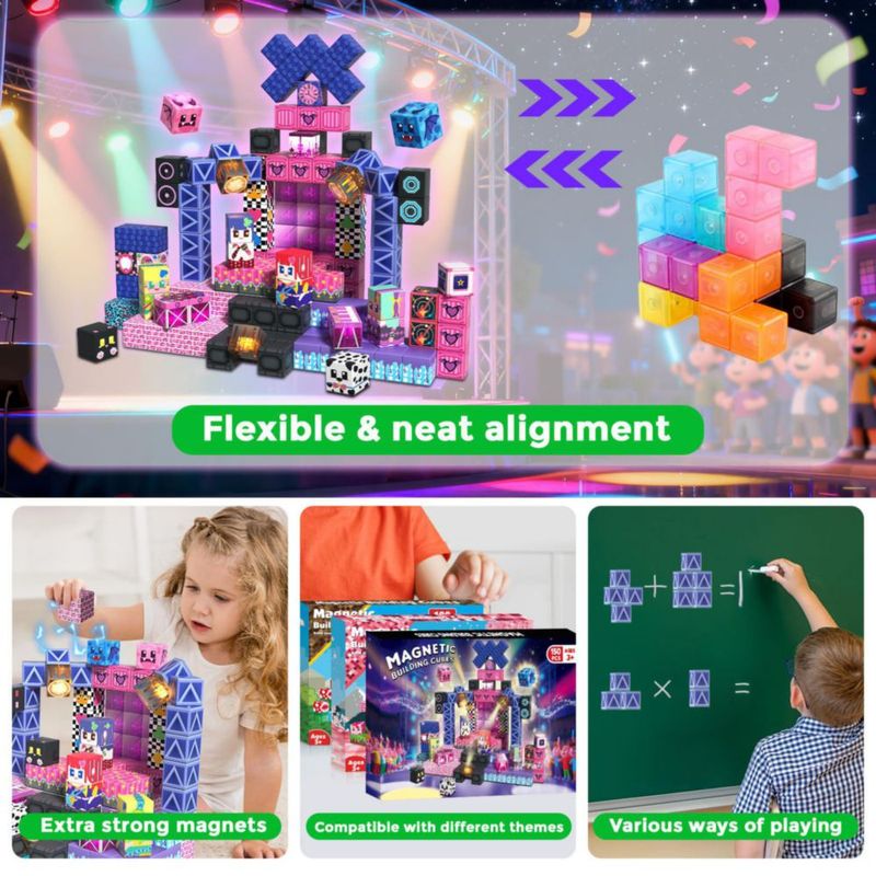 Bloques magnéticos Magnevia 150 piezas – juguete STEM Montessori