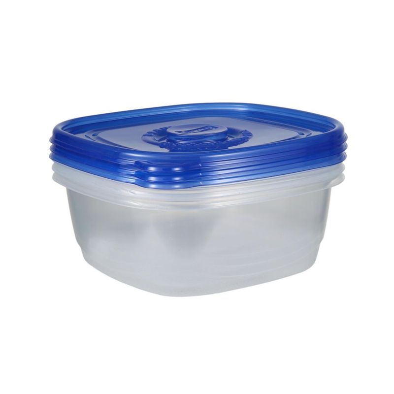 Glad Contenedores de Almacenamiento de Alimentos XL Cuadrado 307 L Pack de 3