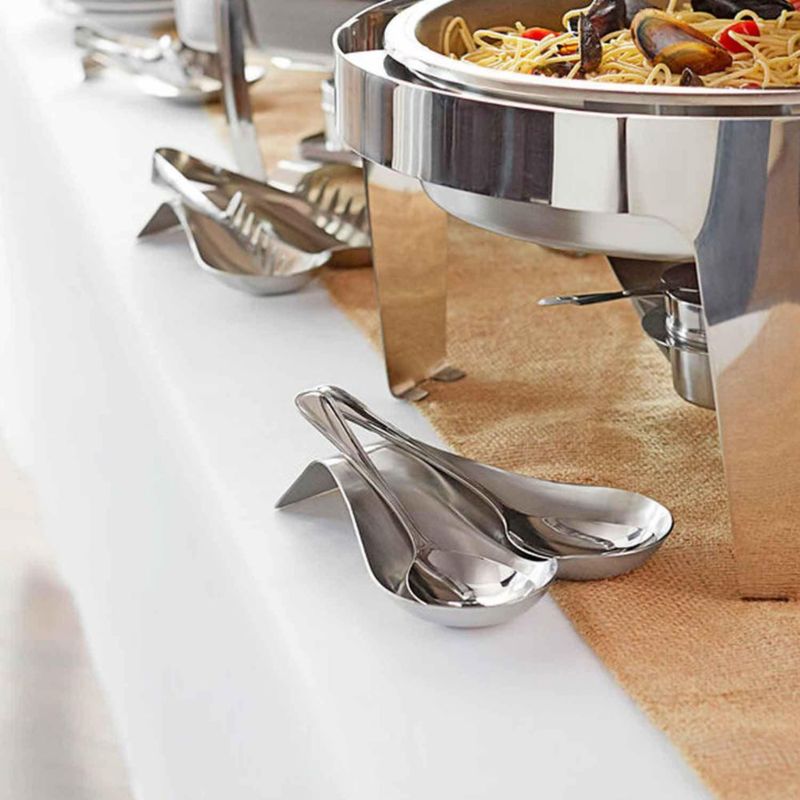 Reposacucharas Doble Tablecraft 22 cm Acero Inoxidable Cepillado