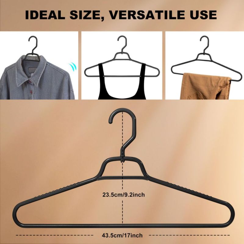 Perchas de ropa Quality Hangers 43 cm negras - pack de 40