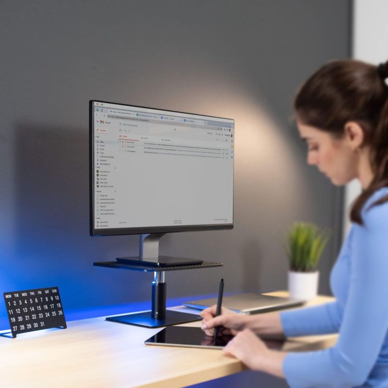 Soporte Elevador de Monitor VIVO Negro Ajustable 12" x 25 cm