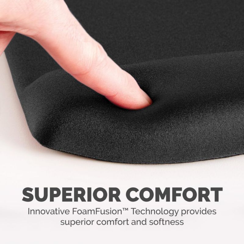 Alfombrilla de ratón Fellowes PlushTouch de espuma 2.5x18x24 cm con soporte para la muñeca – Negro