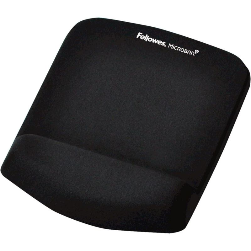 Alfombrilla de ratón Fellowes PlushTouch de espuma 2.5x18x24 cm con soporte para la muñeca – Negro