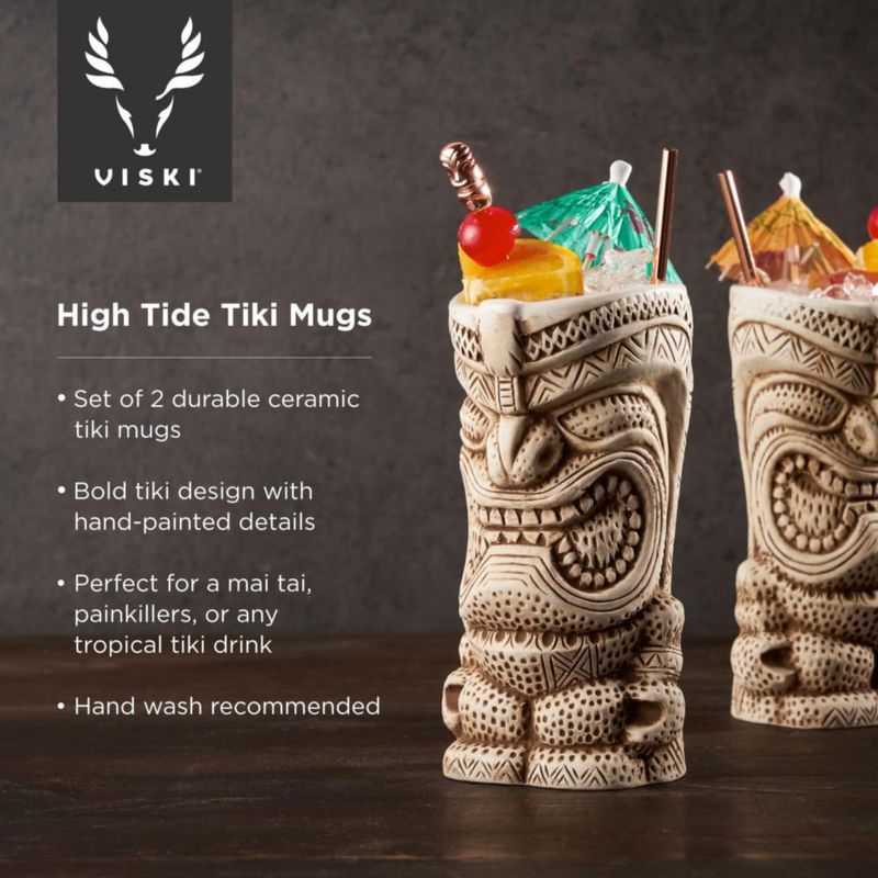 Juego de 2 tazas tiki Viski 410 ml blanco