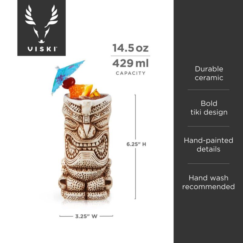 Juego de 2 tazas tiki Viski 410 ml blanco
