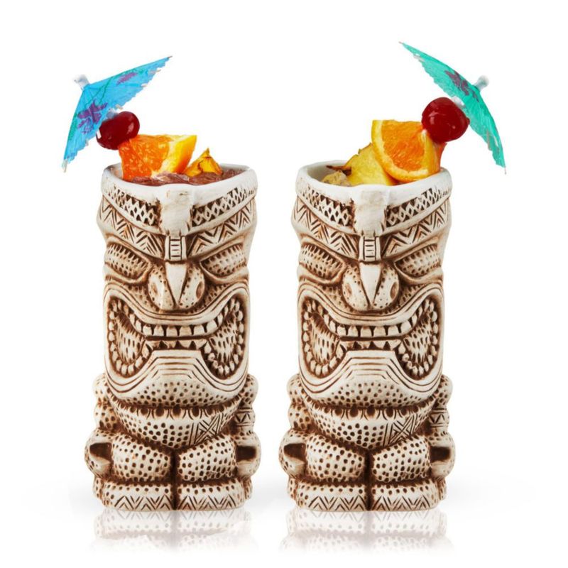 Juego de 2 tazas tiki Viski 410 ml blanco