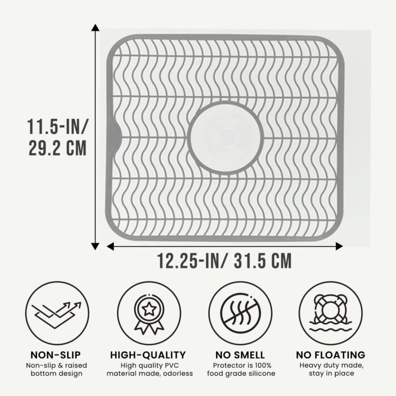 Protector de fregadero DecorRack 30x28 cm gris