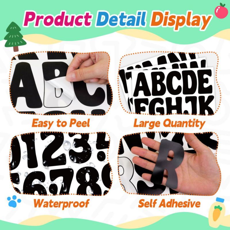 Pegatinas de Letras Auteard 76 cm Negro 150 Piezas