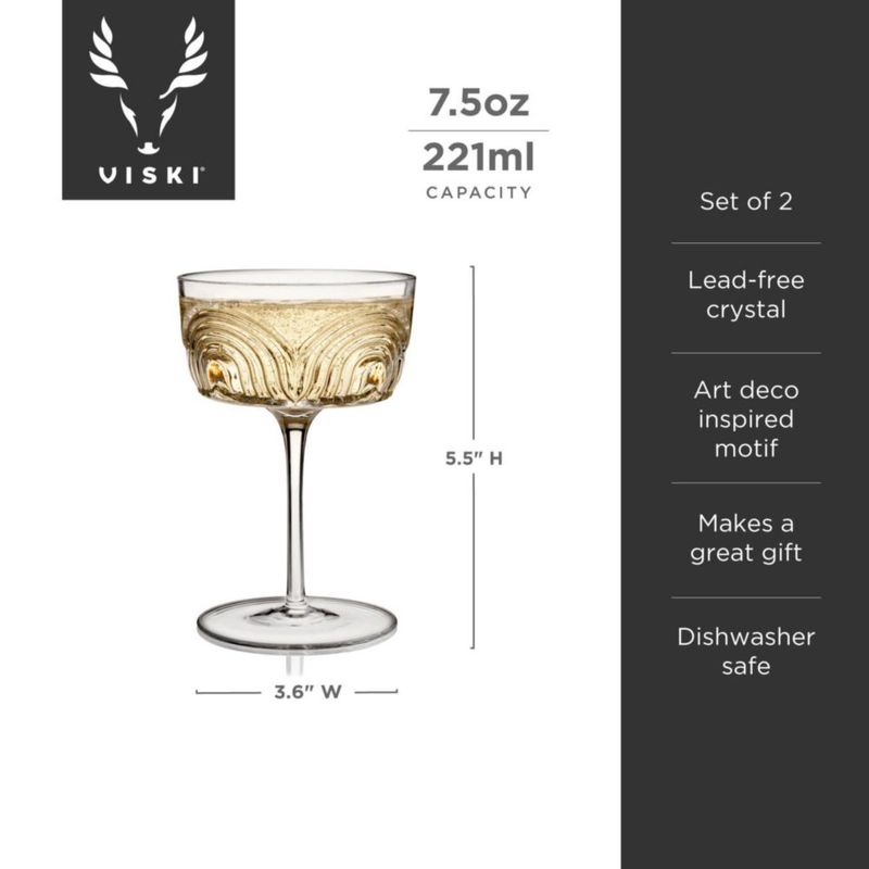 Juego de 2 copas de cóctel Viski 230 ml de cristal