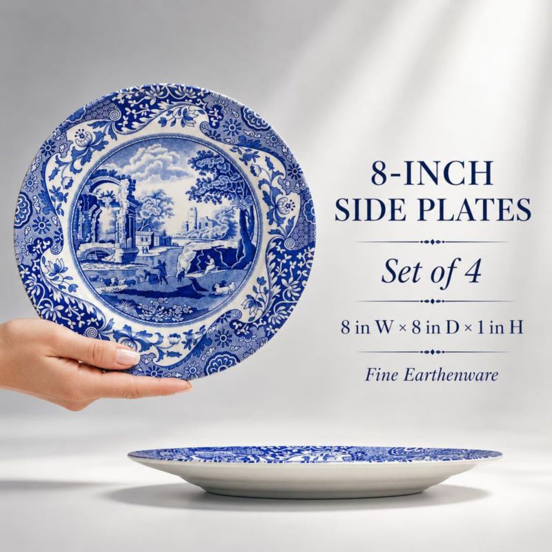 Plato de Ensalada Italiano Azul Spode 8" (Blanco)