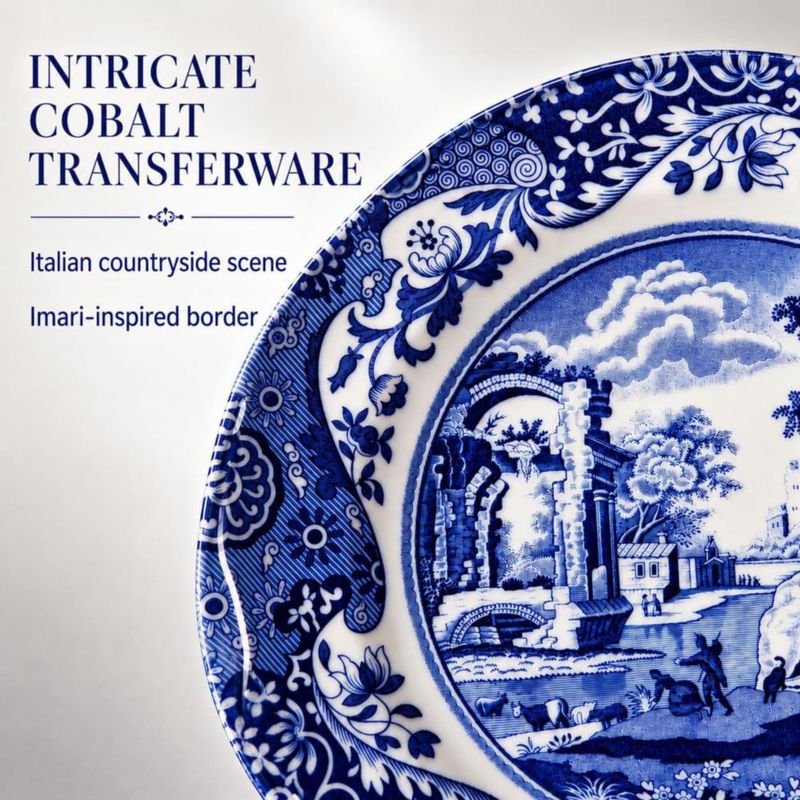 Plato de Ensalada Italiano Azul Spode 8" (Blanco)