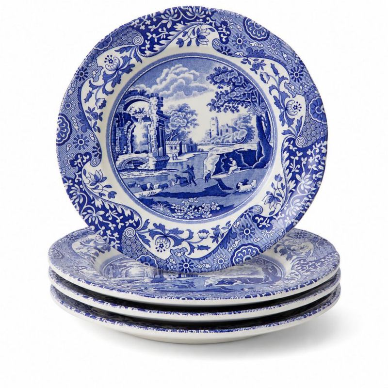 Plato de Ensalada Italiano Azul Spode 8" (Blanco)