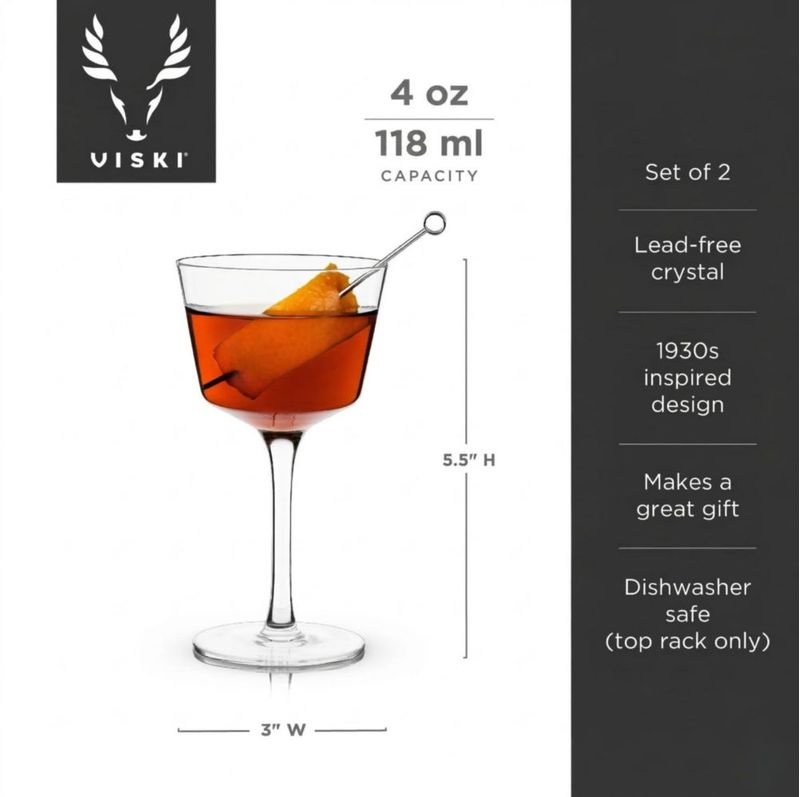 Juego de 2 vasos de cóctel Viski 120 ml
