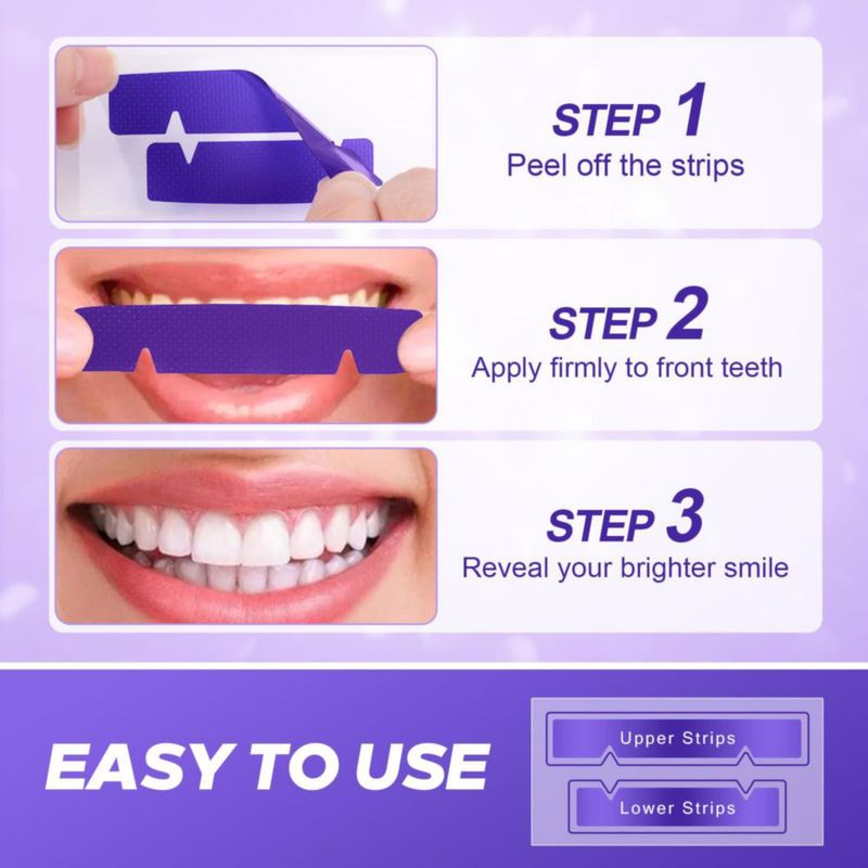 Tiras blanqueadoras dentales Pdoo 42 unidades color morado