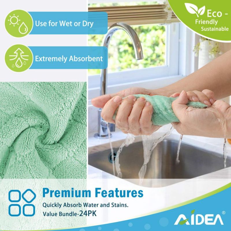 Paño de cocina AIDEA 24 uds 15 × 26 cm felpa coral reutilizable