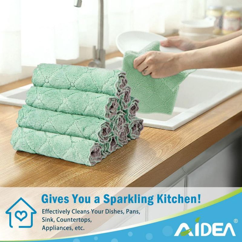 Paño de cocina AIDEA 24 uds 15 × 26 cm felpa coral reutilizable