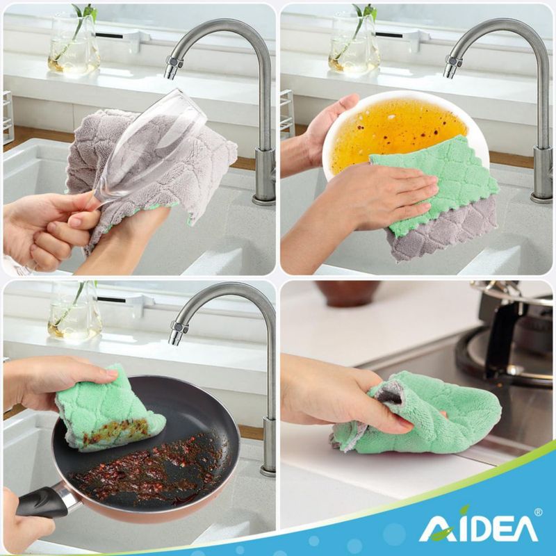 Paño de cocina AIDEA 24 uds 15 × 26 cm felpa coral reutilizable