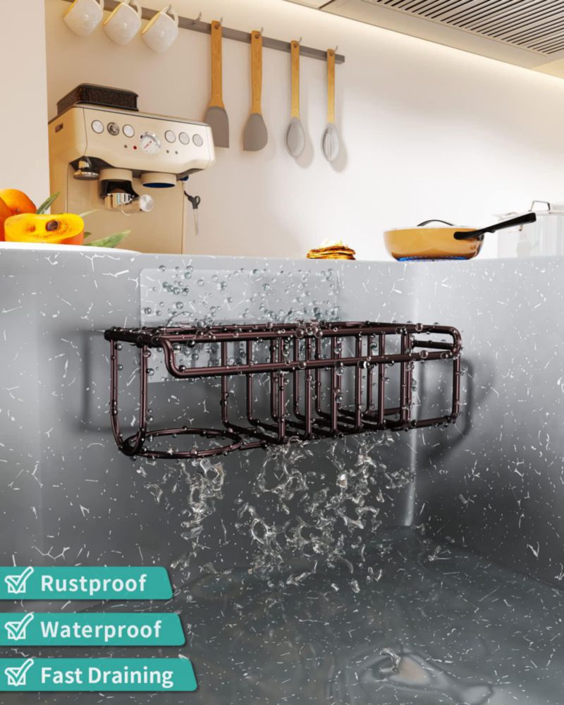 Organizador para fregadero de cocina HapiRm 4‑en‑1 Bronce
