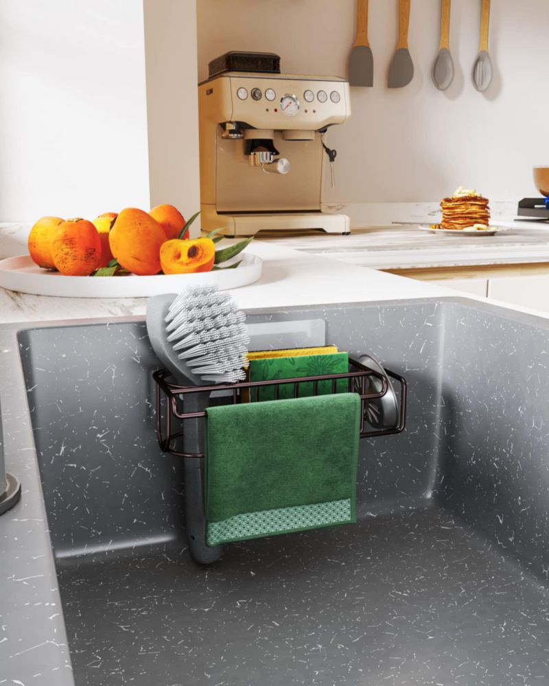 Organizador para fregadero de cocina HapiRm 4‑en‑1 Bronce