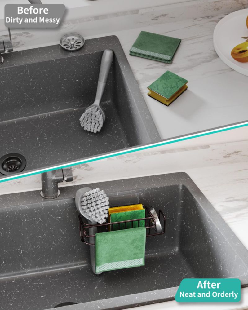 Organizador para fregadero de cocina HapiRm 4‑en‑1 Bronce