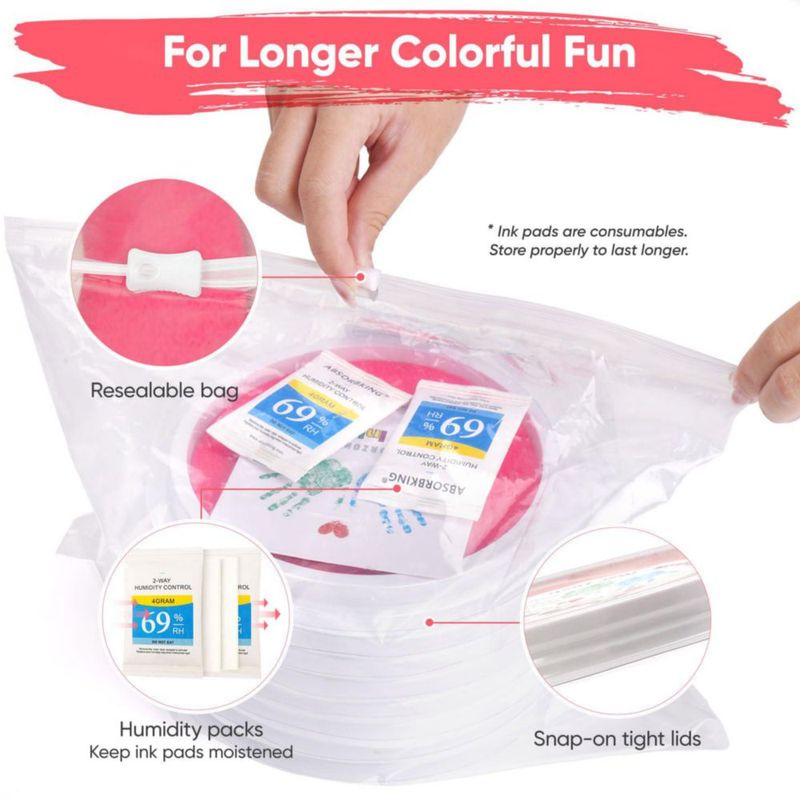 Almohadillas de sellos Lorzon 18 cm 8 colores lavables para niños