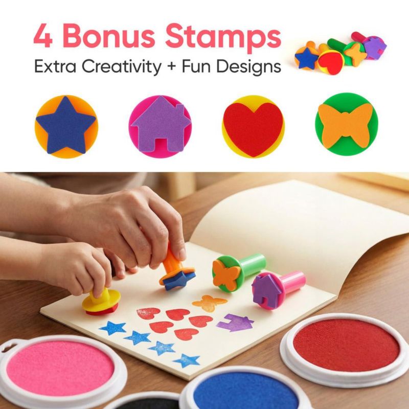 Almohadillas de sellos Lorzon 18 cm 8 colores lavables para niños