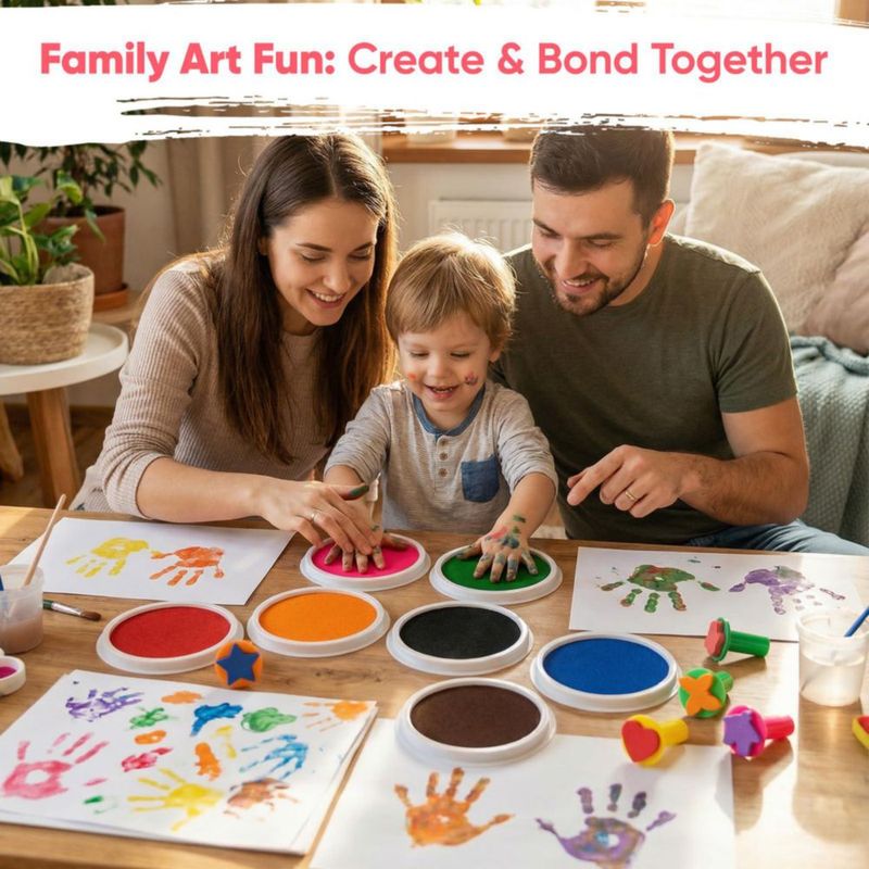 Almohadillas de sellos Lorzon 18 cm 8 colores lavables para niños