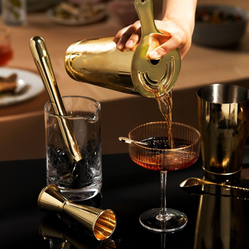Juego de 4 pinchos Viski 13 cm Dorado Art Deco