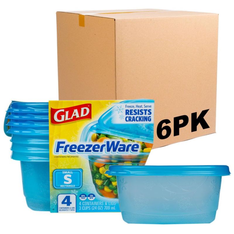 Envases de Almacenamiento de Alimentos Glad 709 ml (Pack de 6) FreezerWare