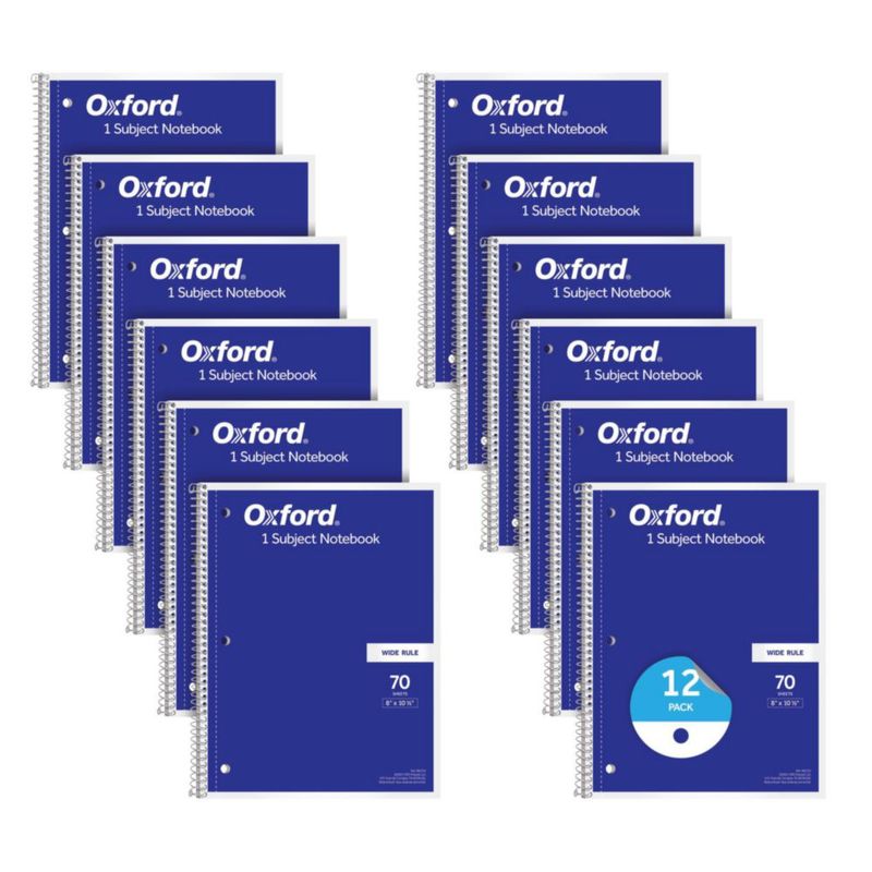 Cuaderno Oxford 12 unidades Rayado amplio Azul 70 hojas