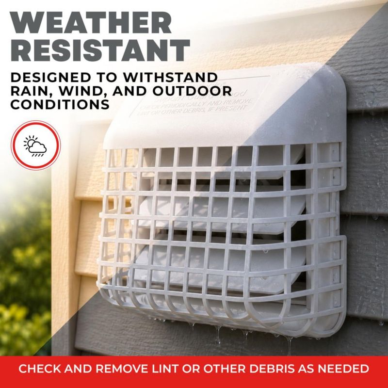 Deflecto Tapa de Ventilación para Secadora 10 cm Blanca con Protector de Aves 4\"