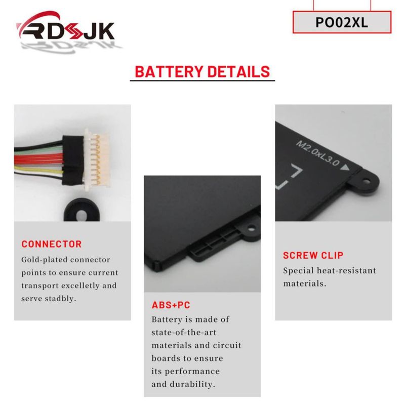 Batería para portátil RDSJ PO02XL 76 V 37 Wh HP Stream
