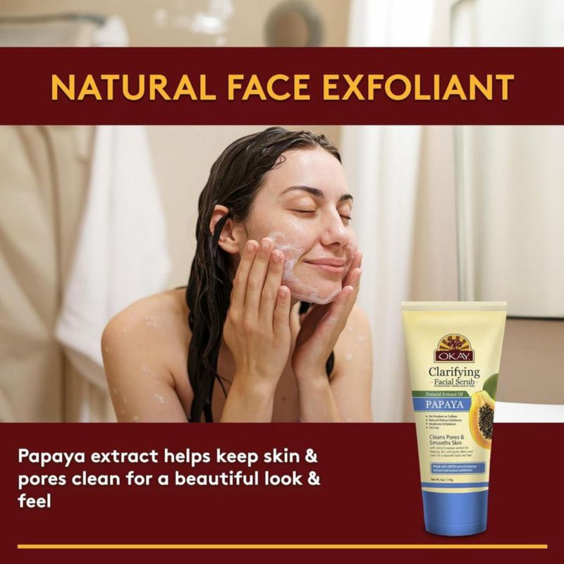 Exfoliante Facial OKAY Papaya 170 g Control de Grasa Sin Parabenos