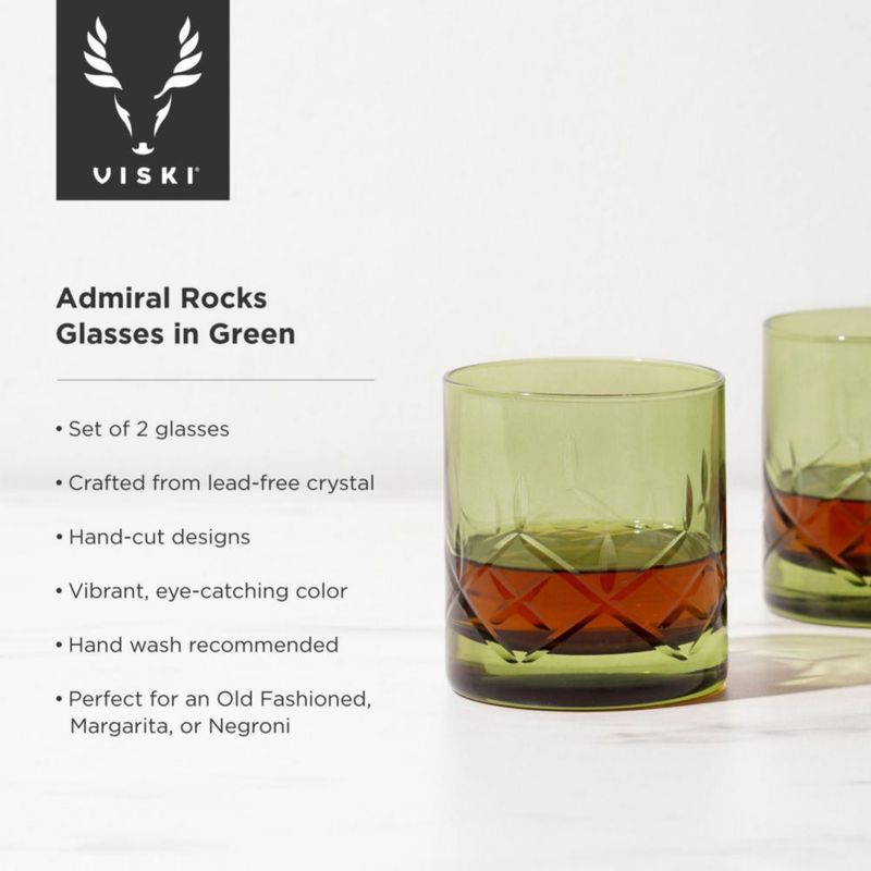 Vasos tipo old fashioned Viski 325 ml Verde - Pack de 2