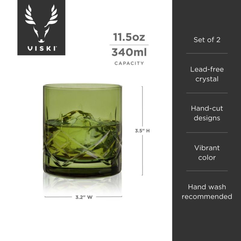 Vasos tipo old fashioned Viski 325 ml Verde - Pack de 2