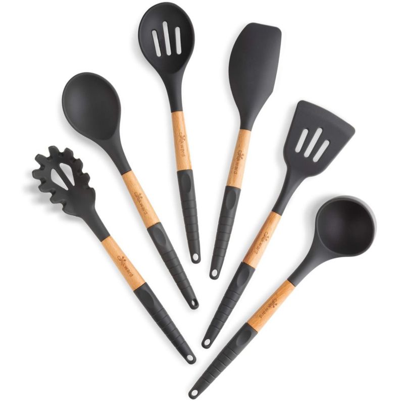 Juego de Utensilios de Cocina Cookward 6 Piezas Gris Oscuro de Silicona