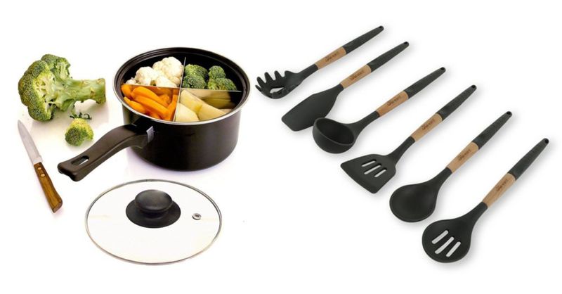 Juego de Utensilios de Cocina Cookward 6 Piezas Gris Oscuro de Silicona