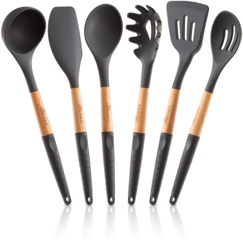 Juego de Utensilios de Cocina Cookward 6 Piezas Gris Oscuro de Silicona