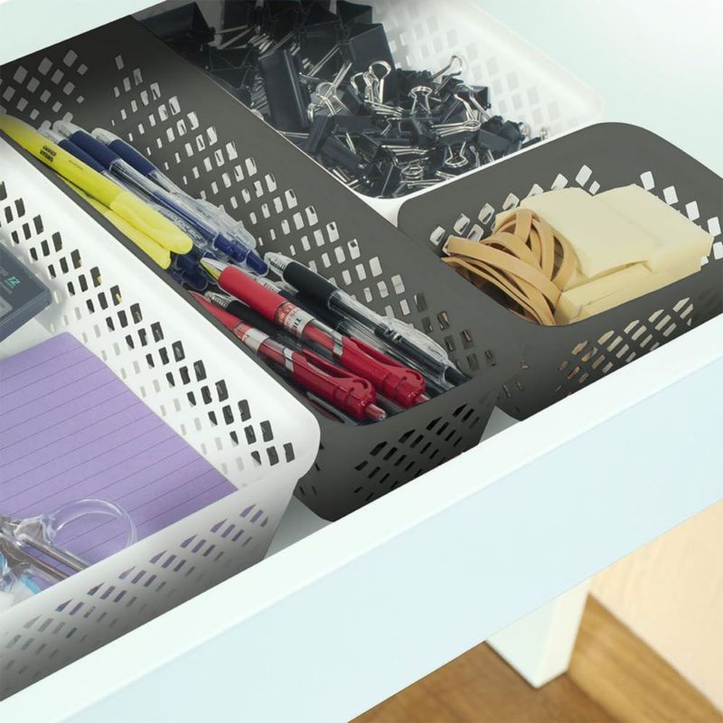 Cesta de almacenamiento Glad 33x11x7 cm pack de 6 gris