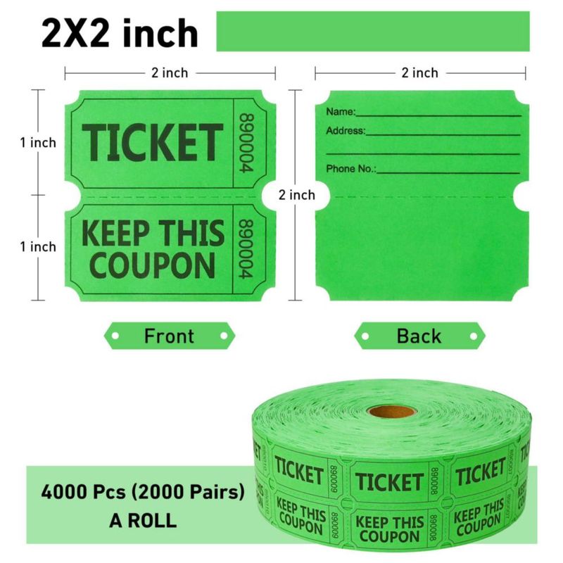 Boletos de rifa ESSENTIAL 2000 doble rollo 50/50