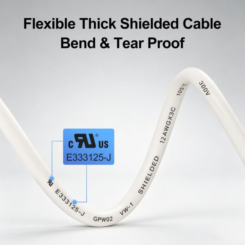 Cable de alimentación Baomain 20A 240V con protección LCDI y enchufe NEMA 6-20P