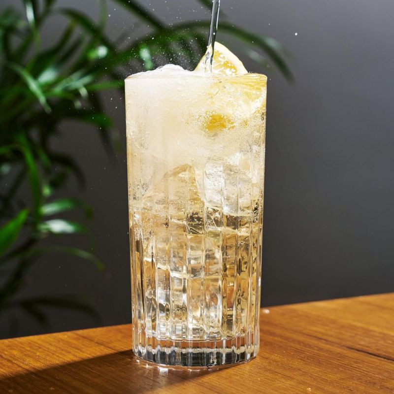Vasos Highball de Cristal Viski Reserve Milo - Juego de 4 vasos tipo Collins de 14 oz para cócteles bodas aniversarios y ocasiones especiales