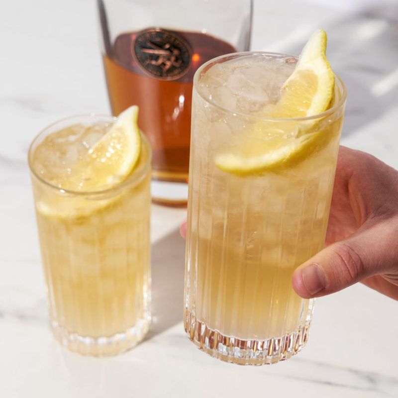 Vasos Highball de Cristal Viski Reserve Milo - Juego de 4 vasos tipo Collins de 14 oz para cócteles bodas aniversarios y ocasiones especiales