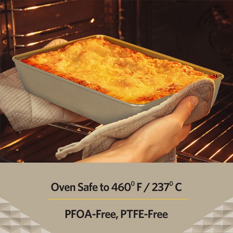 Bandeja para hornear Glad 23x34 cm dorada antiadherente de alta resistencia