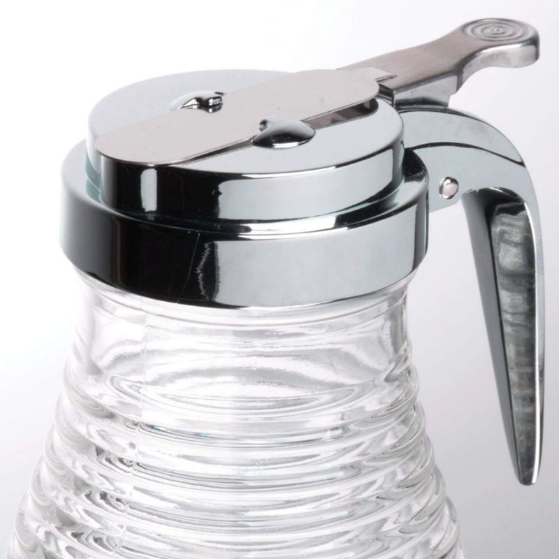 Dispensador de Jarabe Tablecraft 170 ml Vidrio con Tapa Cromada