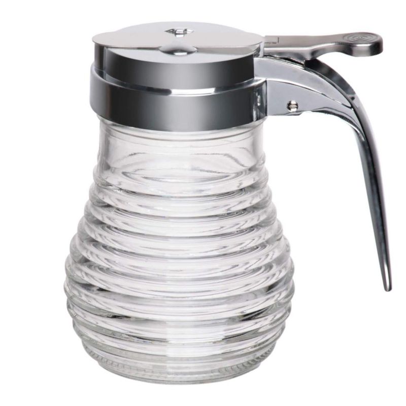 Dispensador de Jarabe Tablecraft 170 ml Vidrio con Tapa Cromada