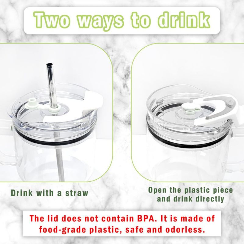 Tapa para vaso térmico AiHeart 354 × 397 in a prueba de derrames con pajilla