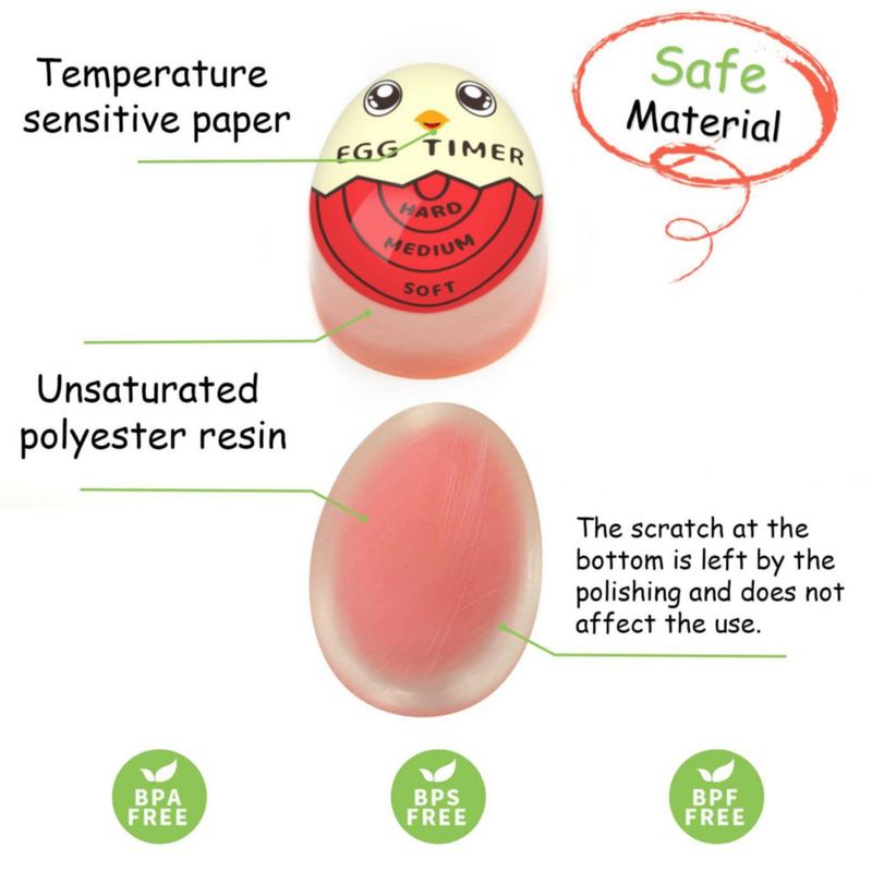 Temporizador de huevo Lasubst rojo con cambio de color para hervir huevos