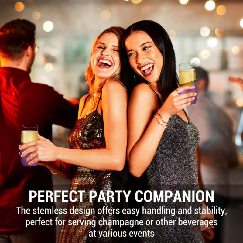 Juego de 4 copas de champagne MyGift 310 ml púrpura y dorado